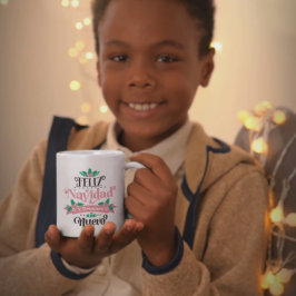 Feliz navidad y wohlhabend ano nuevo Weihnachten Zweifarbige Tasse