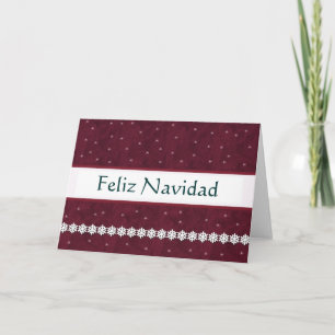 Feliz Navidads Snowflakes MAROON Hintergrund Feiertagskarte