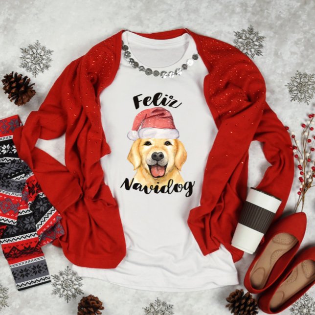 Feliz Navidog Christmas Golden Retriever T-Shirt (Von Creator hochgeladen)