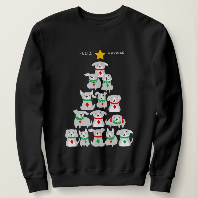 Feliz Navidog Christmas Tree Sweatshirt (Design vorne)