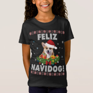 Feliz Navidog Corgi Dog Ugly Sweater Christmas T-Shirt