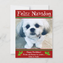 Feliz Navidog Dog Weihnachts Weihnachts-Fotokarte