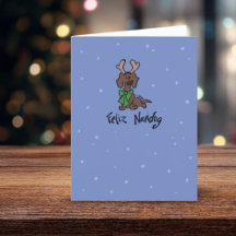 Feliz Navidog Niedliche Dackel Rentier Feriencard