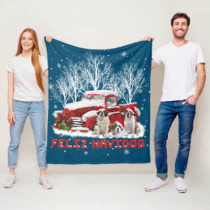 Feliz Navidog Saint Bernard Christmas Dovers Liebh Fleecedecke