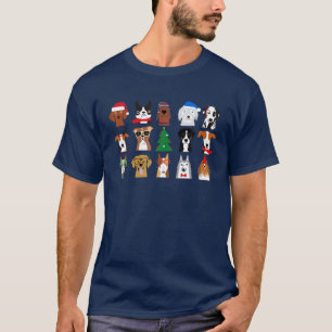 Feliz Navidog Weihnachtshunde Santa Dog Pajama Lig T-Shirt