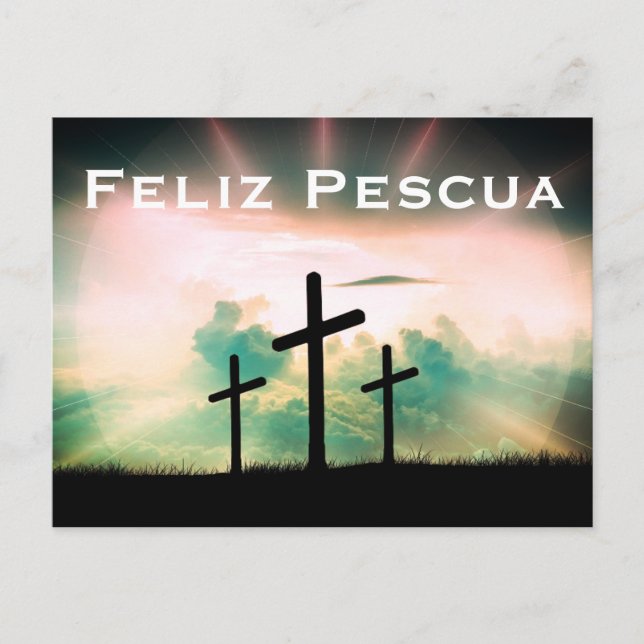 Feliz Pescua Ostergrüße Postkarte (Vorderseite)