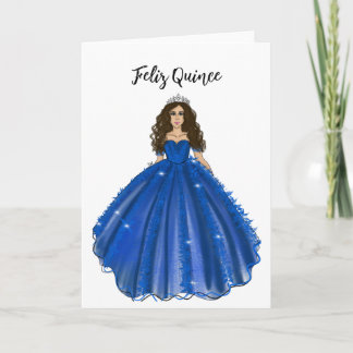 Feliz Quince - Carte d'anniversaire Quinceañera bl