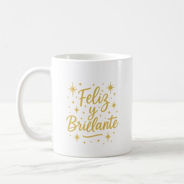Feliz y Brillante ✨ | Festive Christmas Design  Kaffeetasse (Links)