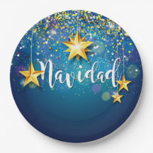 Felize Navidad Gold Stars Weihnachtsschild