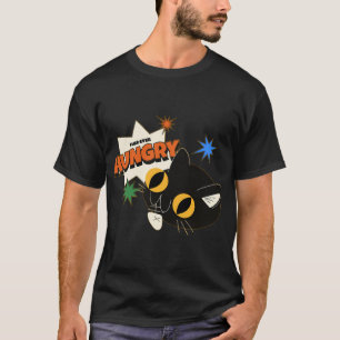 Fell-auf-ewig Hungrige Lustige Retro-Schwarze Katz T-Shirt