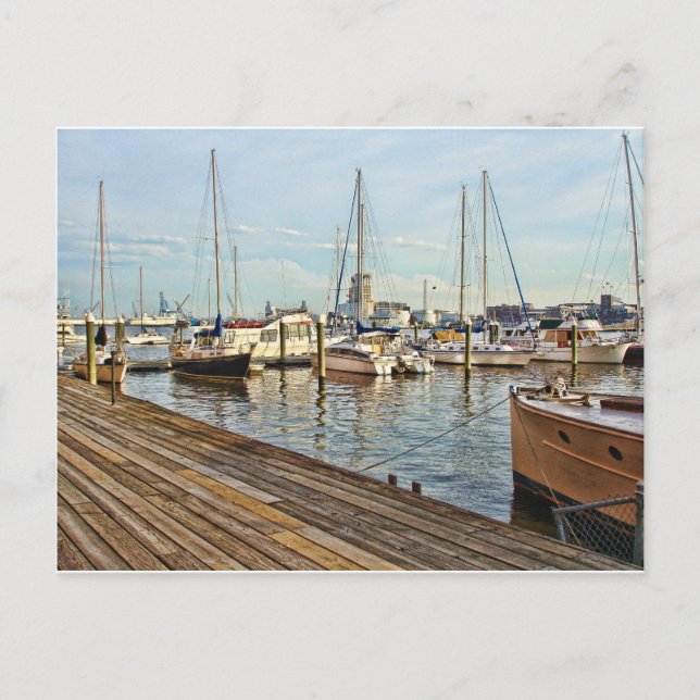Fells Point Marina in Maryland Postkarte (Vorderseite)