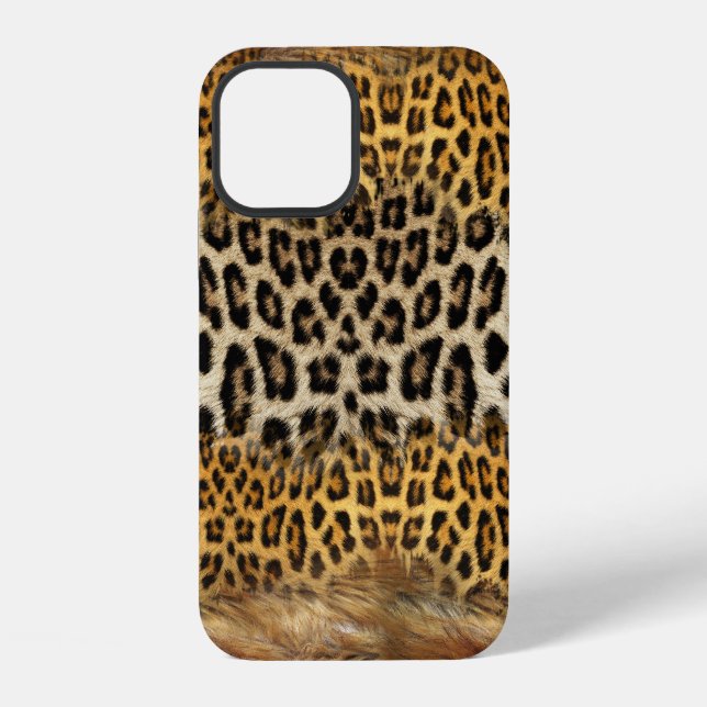 Fellstruktur: Fuchs und Leopard. iPhone 12 Hülle (Rückseite)