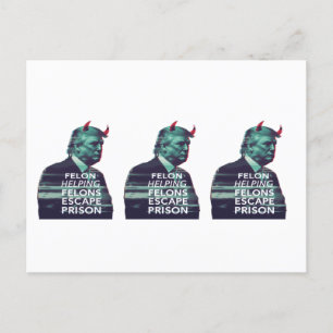 Felon Helping Felons entkommen Gefängnis Evil Trum Postkarte