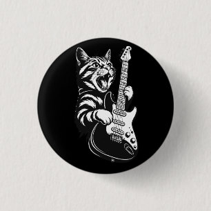Fels Katz spielt elektrische Gitarre Coole Musik Button