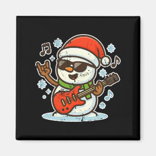 Fels Schneemann mit Gitarre Premium Tri-blend Magnet