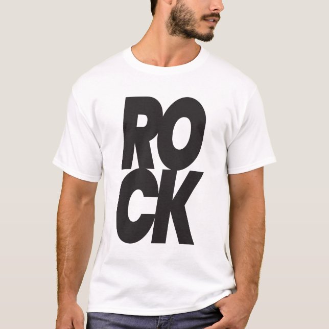 Fels-Typografie gestapelt T-Shirt (Vorderseite)