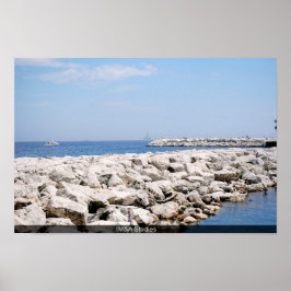 Felsbarrieren und See Poster