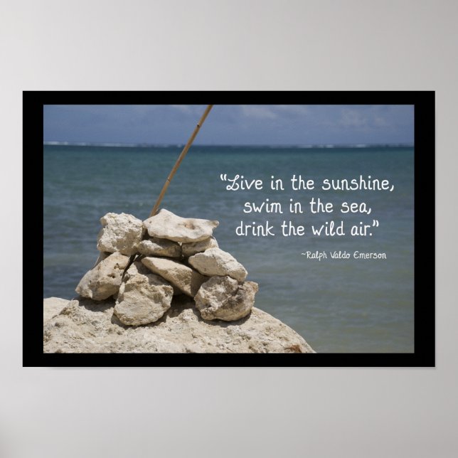 Felsen am tropischen Strand Poster (Vorne)