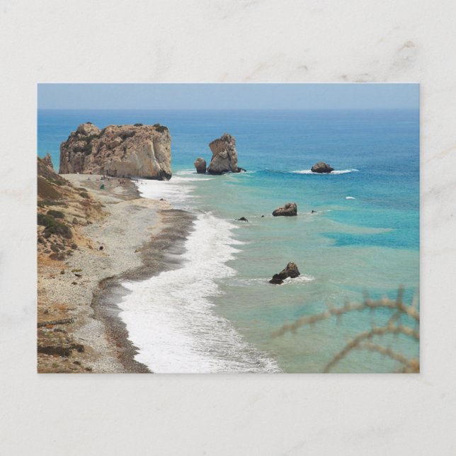 Felsen Aphrodite, Zypern Postkarte (Vorderseite)