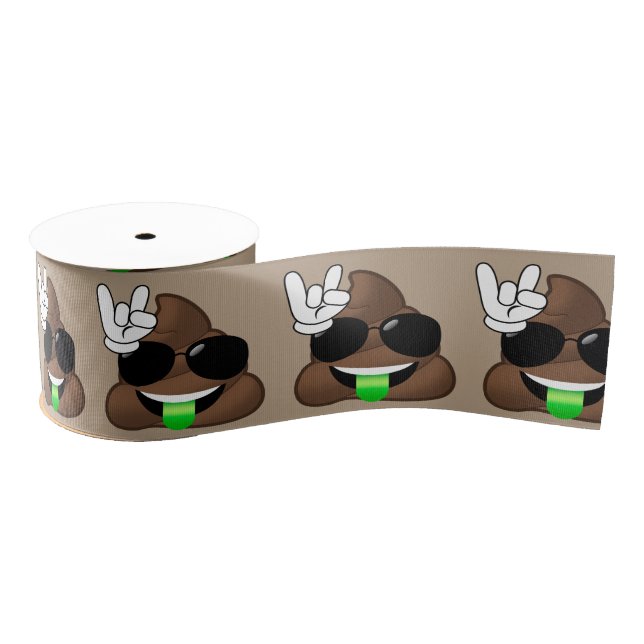 Felsen auf Emoji kacken Ripsband (Spule)