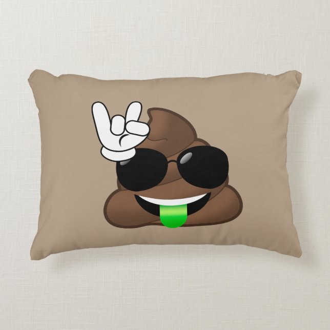 Felsen auf Emoji kacken Zierkissen (Vorderseite)