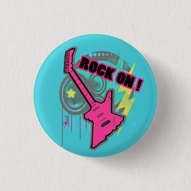 Felsen auf Knopf Button (Vorderseite)
