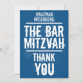 Felsen-Band-Bar Mitzvah danken Ihnen im Blau - Dankeskarte