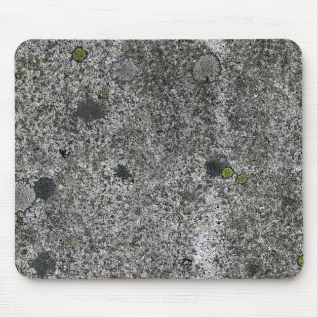 Felsen-Beschaffenheits-grauer Granit mit Moos Mousepad (Vorne)