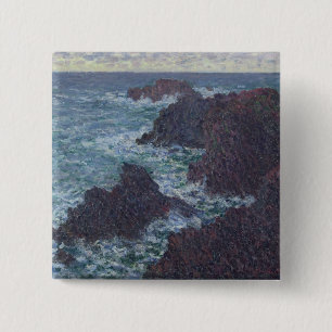 Felsen Claude Monets   am Belle-Ile, die wilde Button