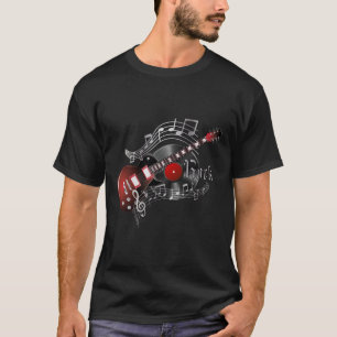 Felsen-Gitarre - Rot T-Shirt