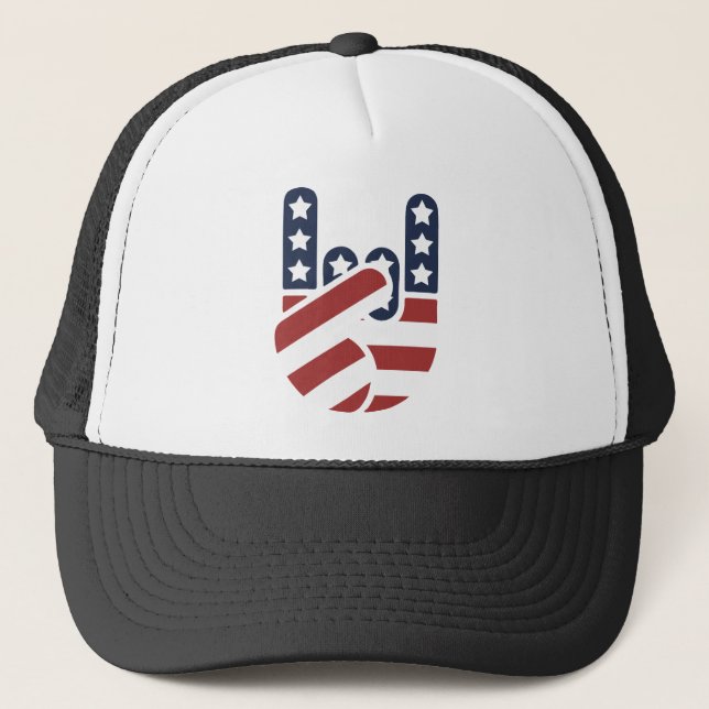 Felsen-Hand USA Truckerkappe (Vorderseite)