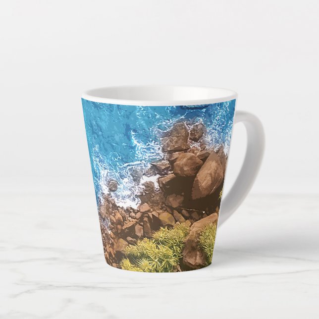 Felsen im Meer, über Sicht 1 Milchtasse (Rechte Ecke)