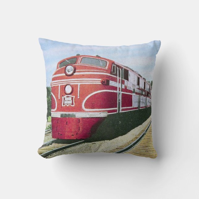 Felsen-Insel-Eisenbahn-Lokomotive Kissen (Vorderseite)