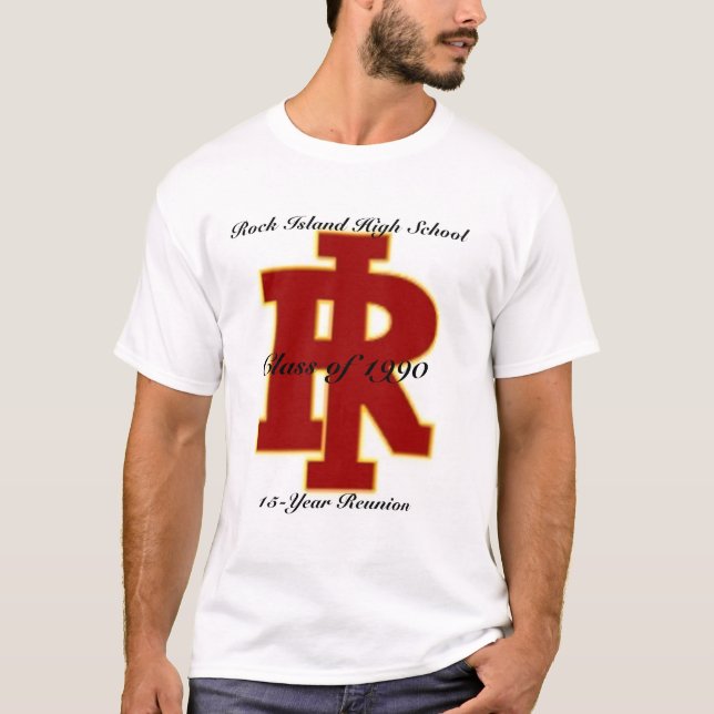 Felsen-Insel-Highschool 15 Jahr-Wiedersehen T-Shirt (Vorderseite)