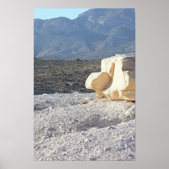 Felsen mit Bergen Poster (Vorne)