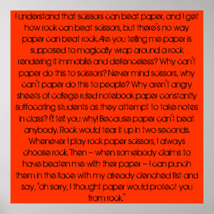 Felsen, Papier, Felsen Poster