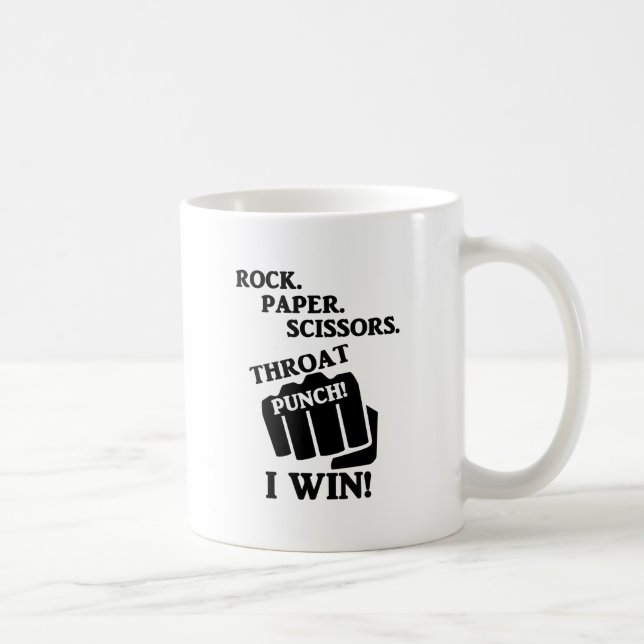 Felsen, Papier, Scheren, Kehle-Durchschlag! Ich Kaffeetasse (Rechts)