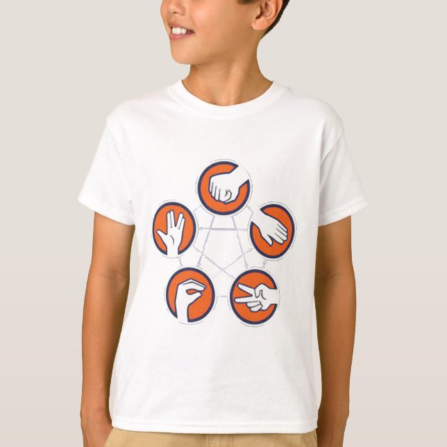 Felsen-Papier Scissor Eidechse Spock T-Shirt (Vorderseite)