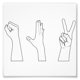 Felsen-Papierschere-Hände Fotodruck