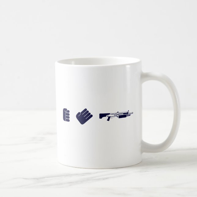 Felsen-Papierschrotflinte Kaffeetasse (Rechts)
