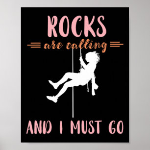 Felsen rufen Felsenklettern Bouldering Sonnenunter Poster
