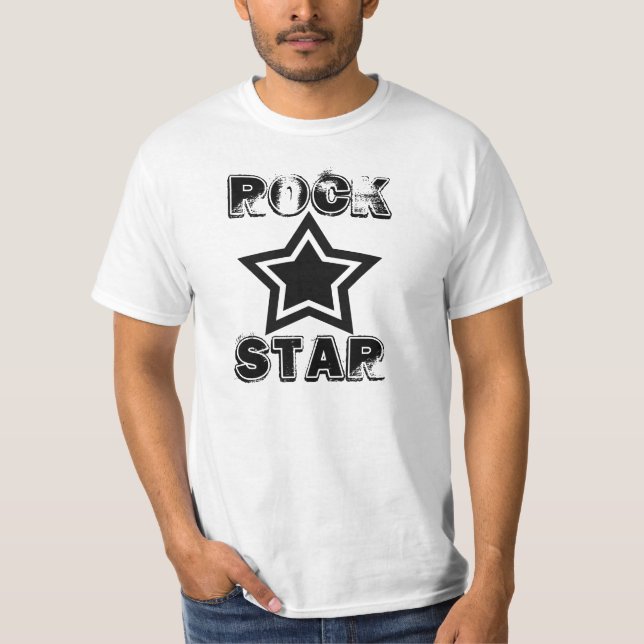 Felsen-Stern-Shirt, Schwarzweiss T-Shirt (Vorderseite)