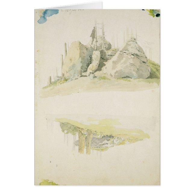 Felsen und Baum: Zwei Studien, am 12. Juli 1810 (Vorne)