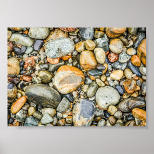 Felsen und Kiesel am Strand in Maine 7 x 5 Poster