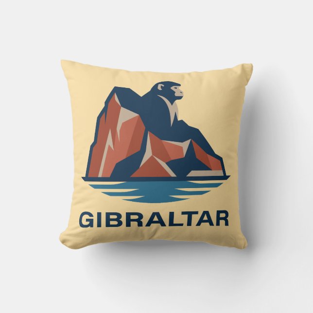 Felsen von Gibraltar Kissen (Vorderseite)
