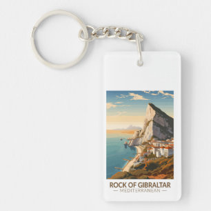 Felsen von Gibraltar Reise Kunst Vintage Schlüsselanhänger