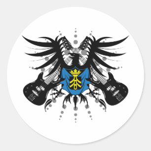 Felsen-Wappen Runder Aufkleber