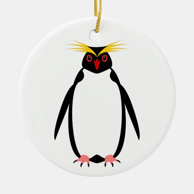 Felsenhüpper oder Makaroneserpinguin Keramik Ornament (Vorne)