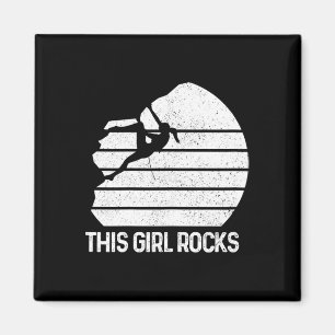 Felsenkletter-Mädchen-Definition Kletterer Boulder Magnet