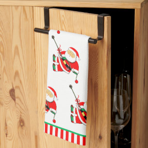 Felsenkletter-Santa-Weihnachts-Küchentuch Geschirrtuch